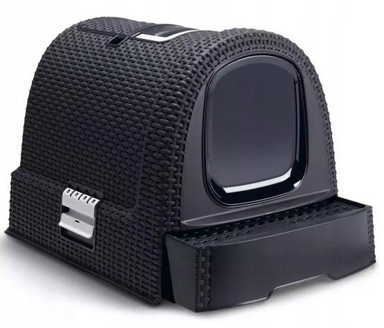 Levně Moderní Toaleta Krytá Pro Kočky Kočičí Toaleta S Absorpčním Filtrem