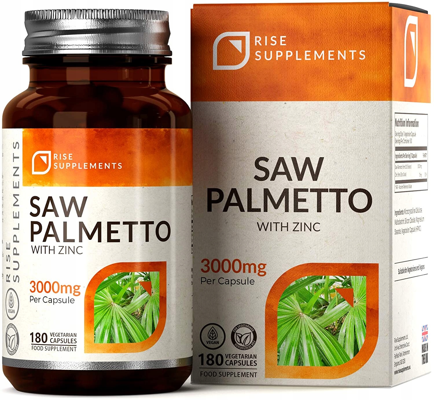 Palma Sabałowa (Saw Palmetto) 180 Kapsułek po 3000mg Rise Supplements