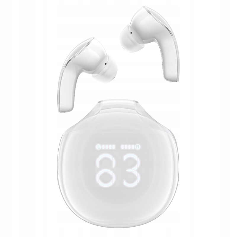 Bezdrátová sluchátka T9 Bluetooth 5.3 do uší Usb-c bílá