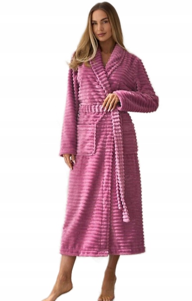 L&L Dámský Župan Růžový Višeň 2415 Dlouhý Ritta 46 3XL