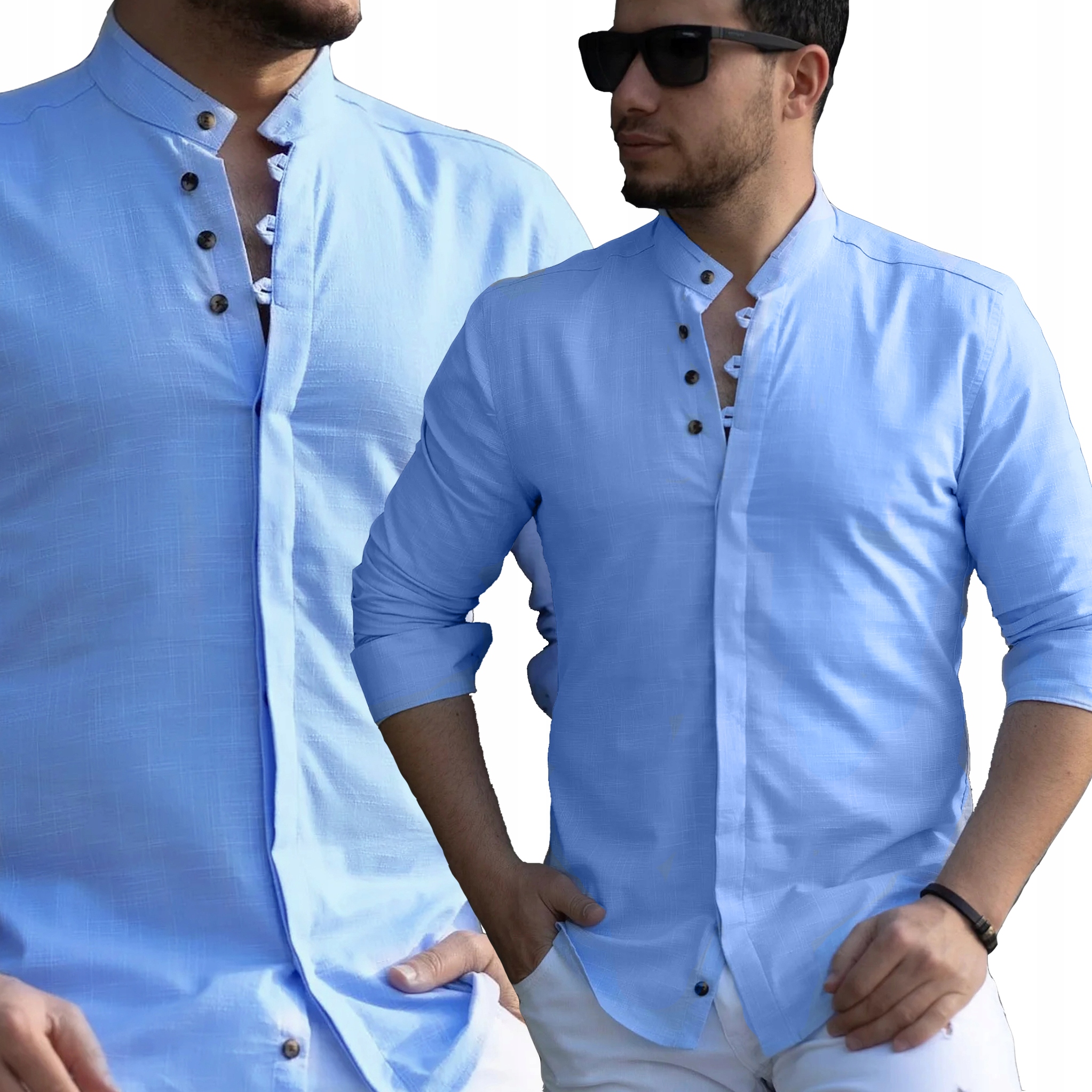 Pánská košile Každodenní stojáček Casual bavlněná