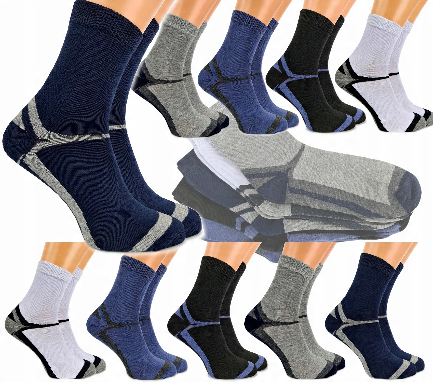 

10x Skarpety Bawełniane Męskie Sportowe 43-46 R8