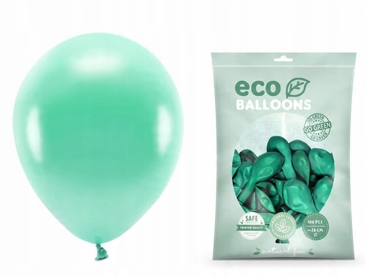 

Balony zielone Eco 26cm Urodziny metalizowane 100x