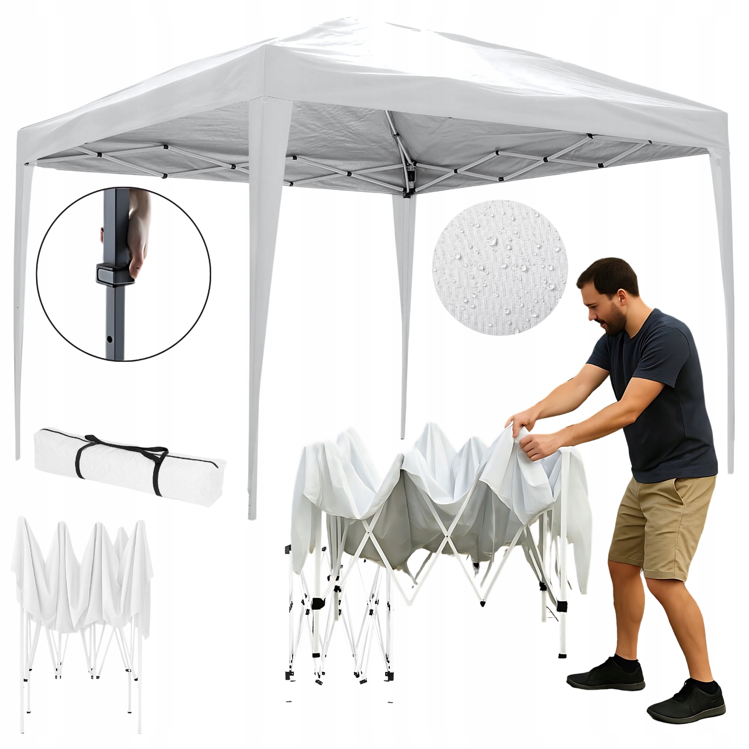 Dach Pawilonu 3x3 M Zadaszenie Namiotu Ekspresowego Metalowy Stelaż