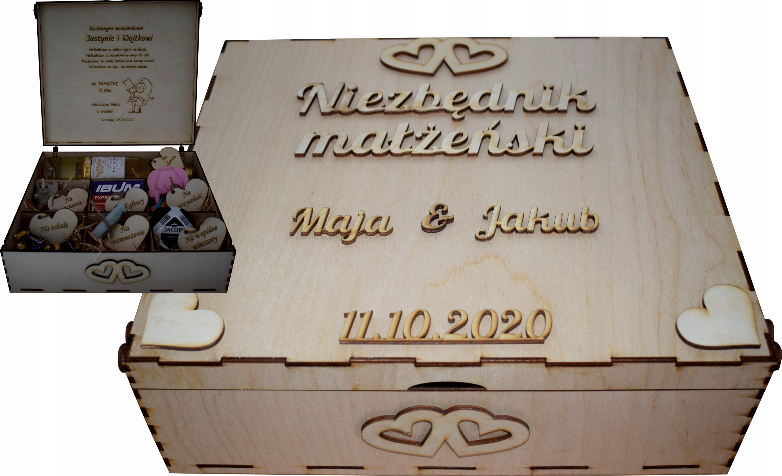 

Niezbędnik małżeński ślub pudełko skrzynka grawer