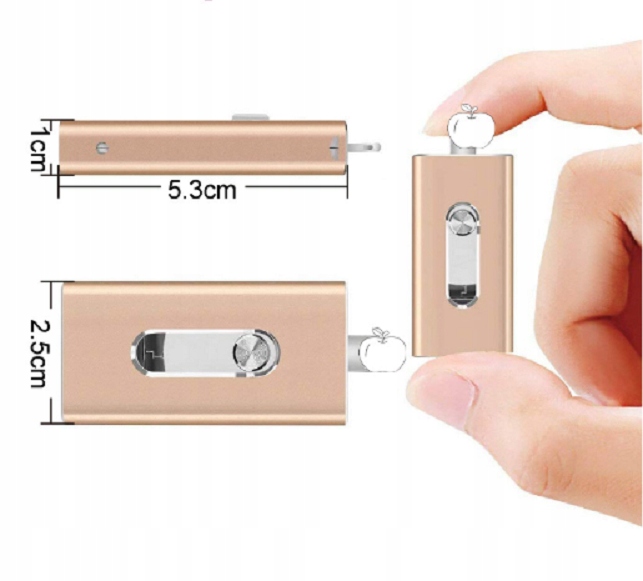 Pendrive 128GB USB 3w1 iPhone, Android, Windows Materiał metal