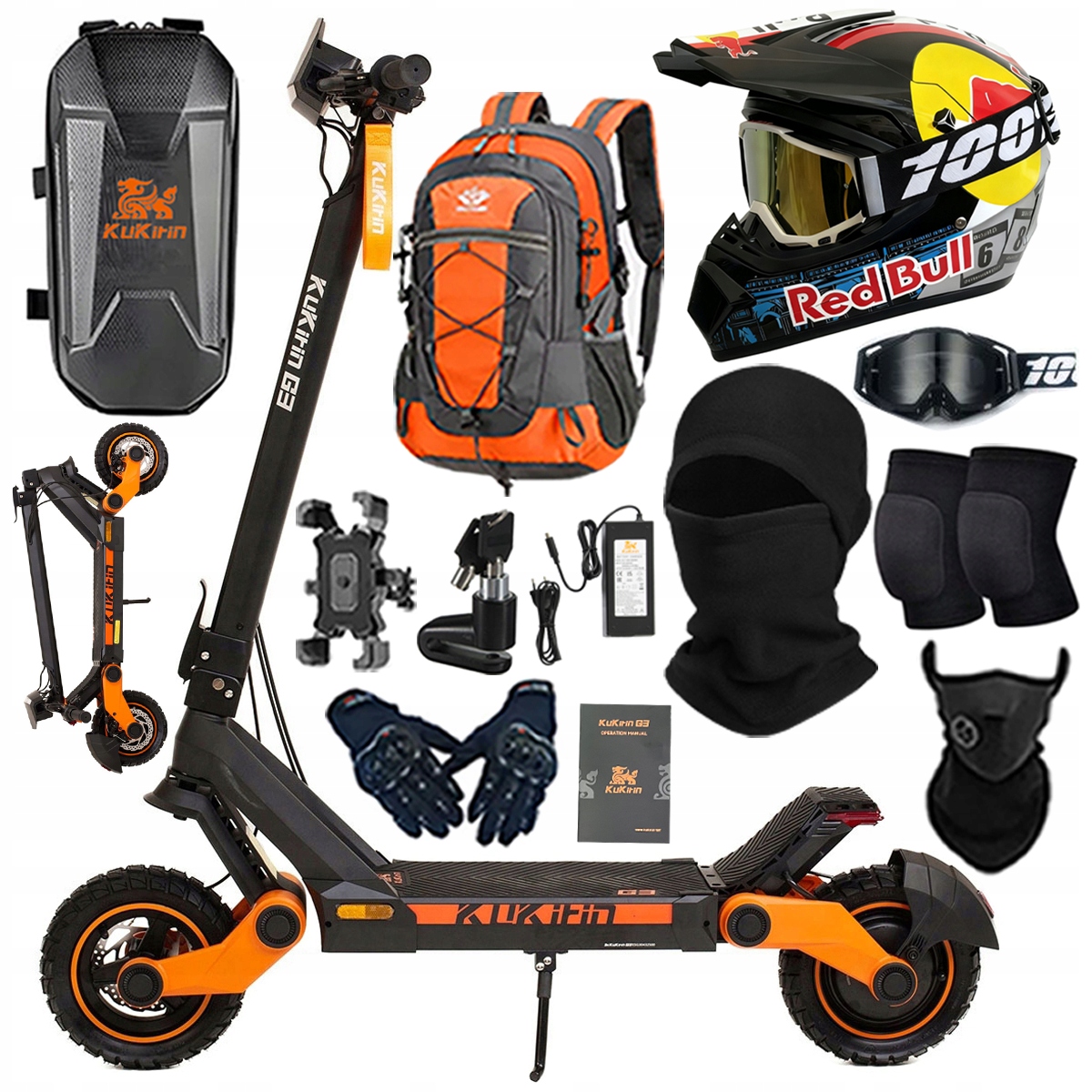 KuKirin G3 Składany Pojazd elektryczny dla dorosłyc 1200W 50km/h PL+Prezent