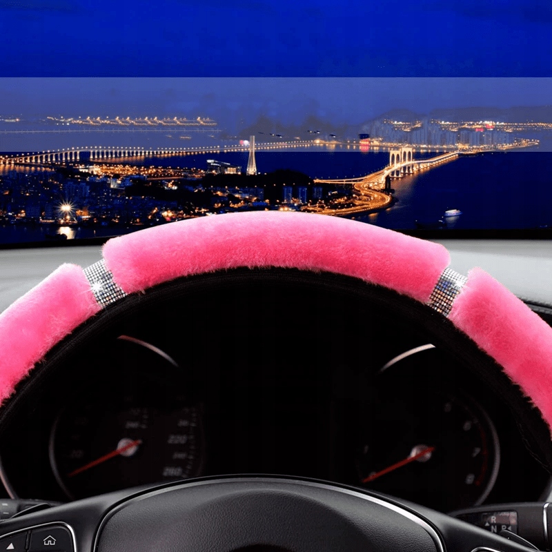 POKROWIEC NA KIEROWNICE AUTA FUTRZANY RÓŻOWY FUTRO Producent inny