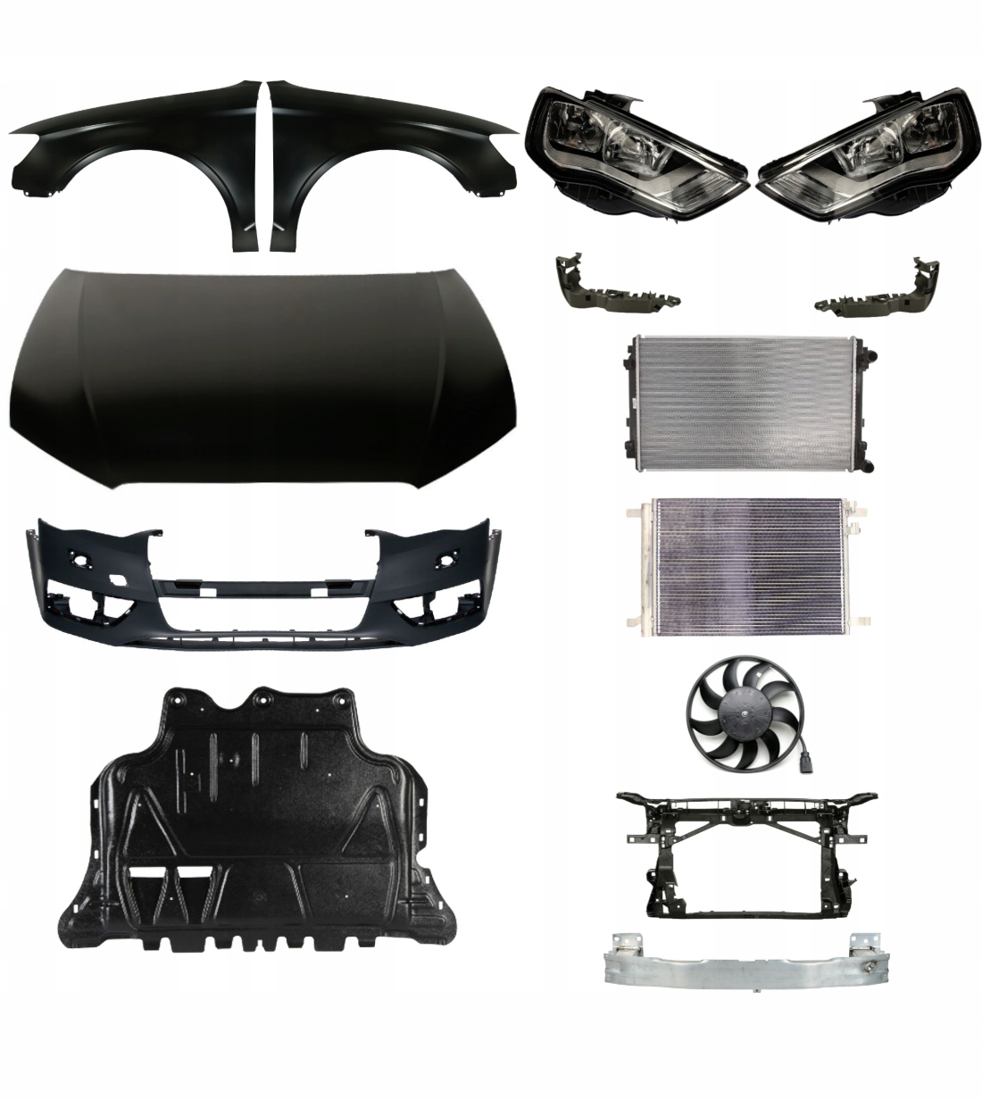 Audi A3 8V 12-16 Zderzak Pas Maska Belka ZESTAW CZĘŚCI