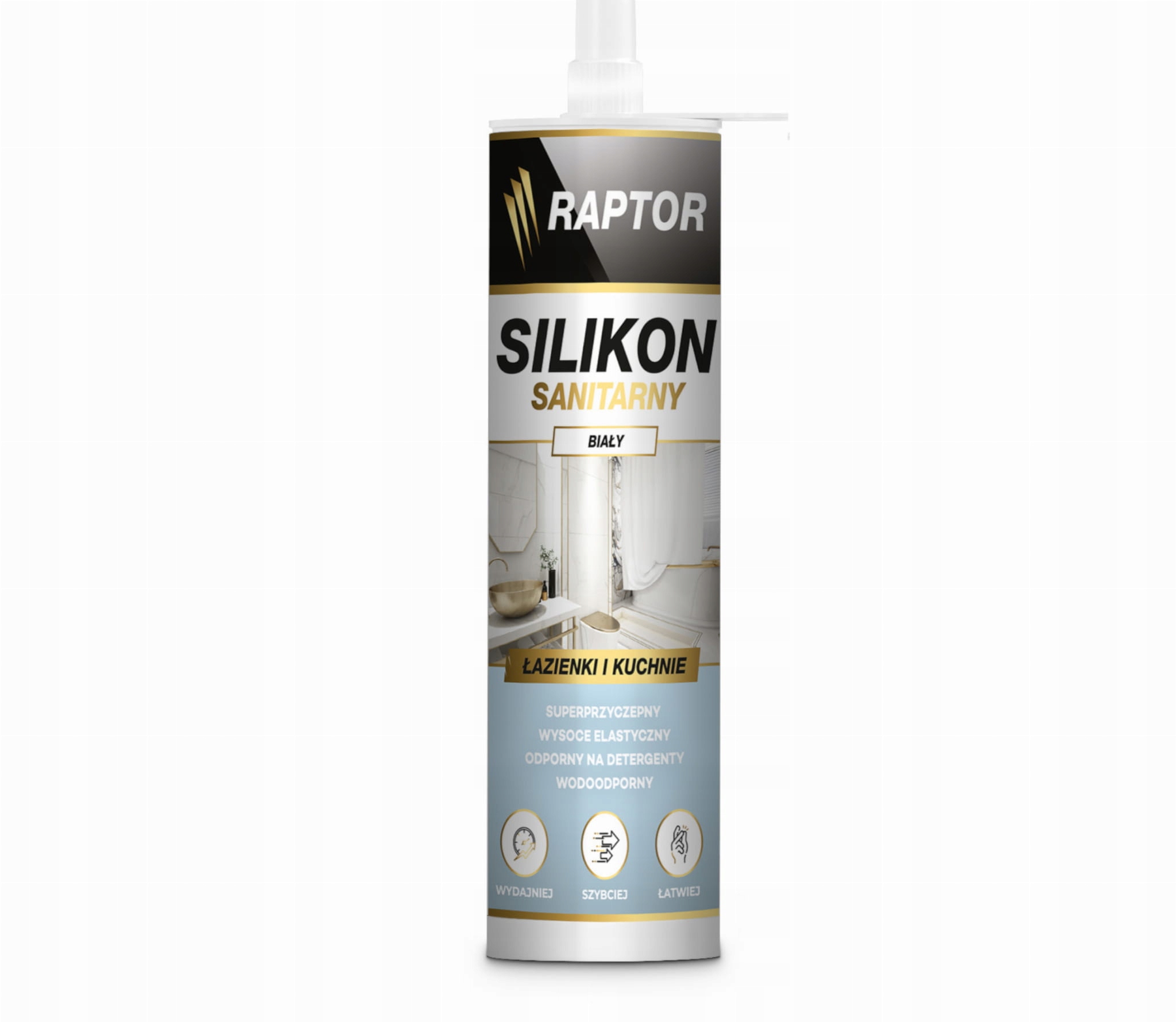 Silikon sanitarny kolor Biały 280ml RAPTOR