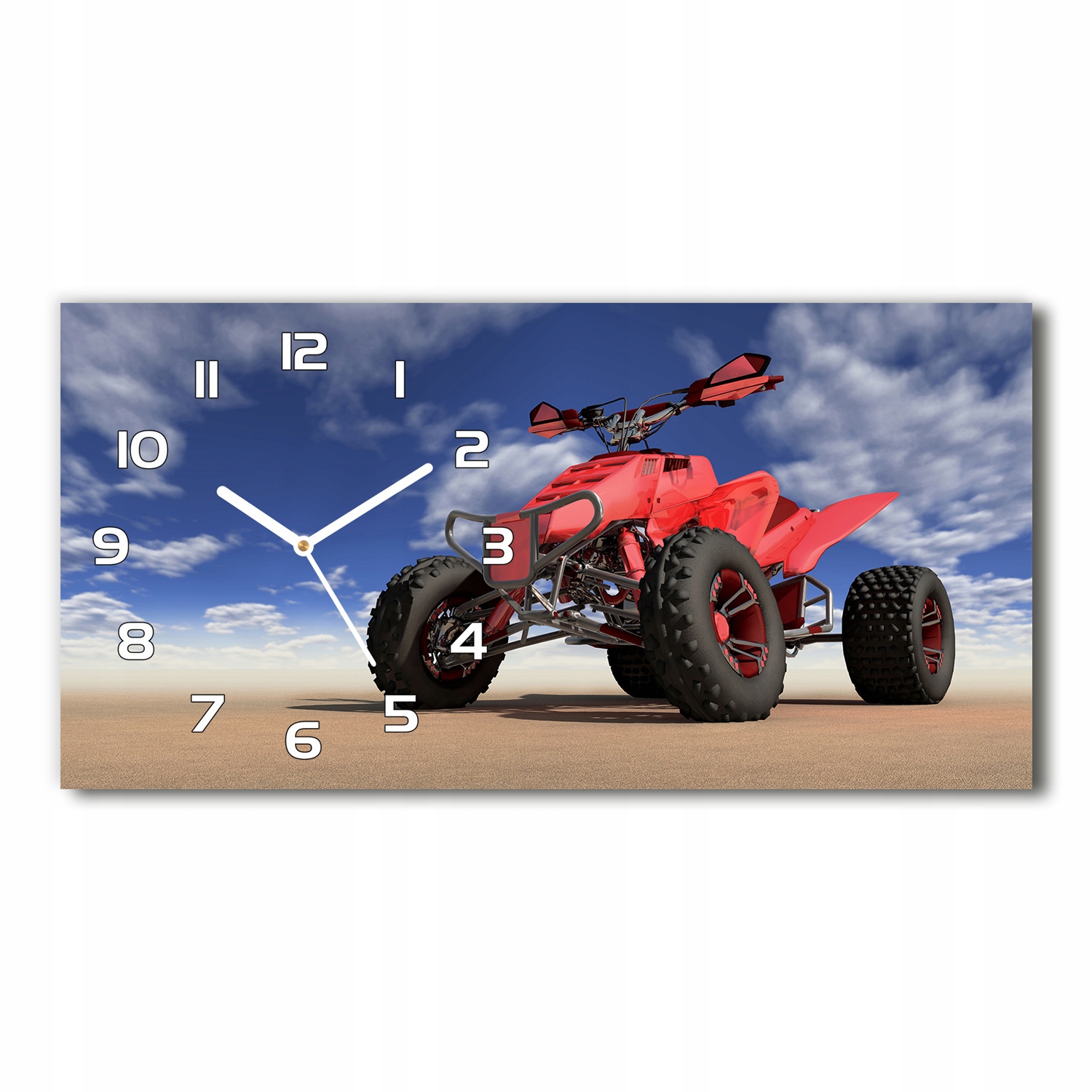 

Piękny szklany zegar ścienny Quad na pustyni 60x30