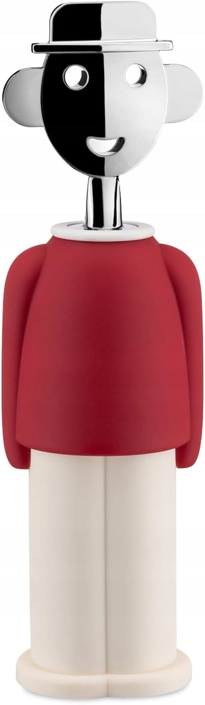 Vývrtka Designer Skleněný Otvírák Na Víno Figurka Červená 21 CM