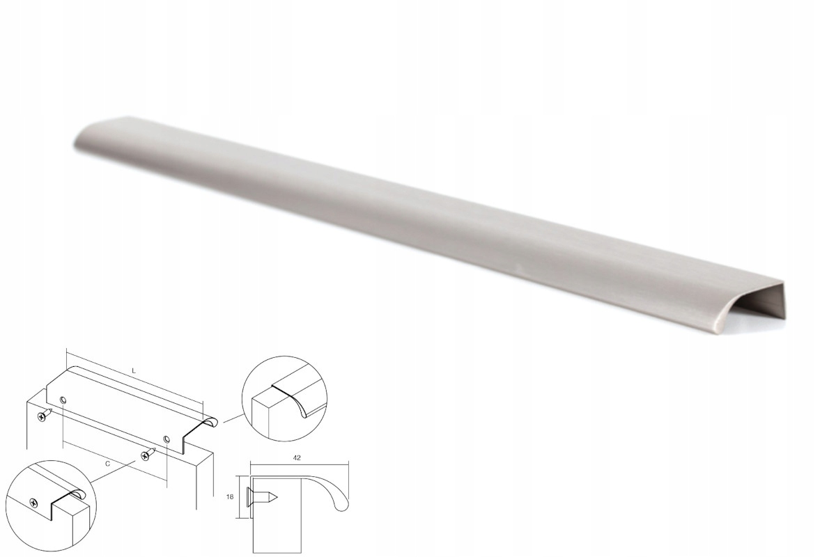 Okrajový nábytkový držiak z nerezovej ocele Viefe 1440