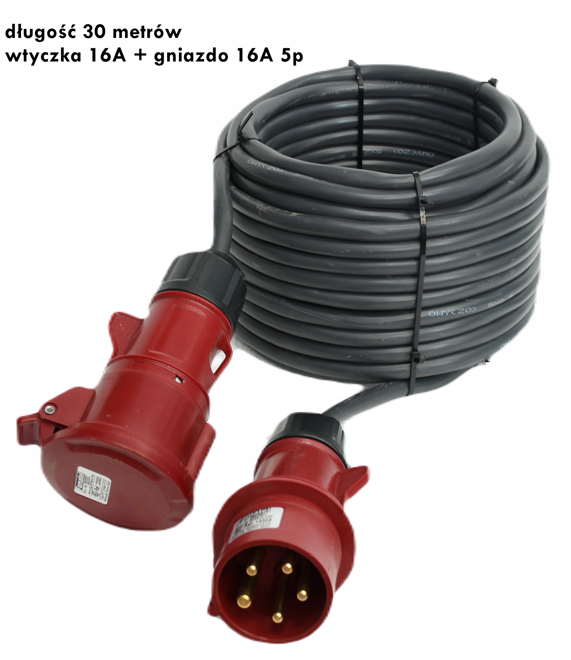 

Przedłużacz Siłowy Kabel 5x2,5 30metró Przedłużka