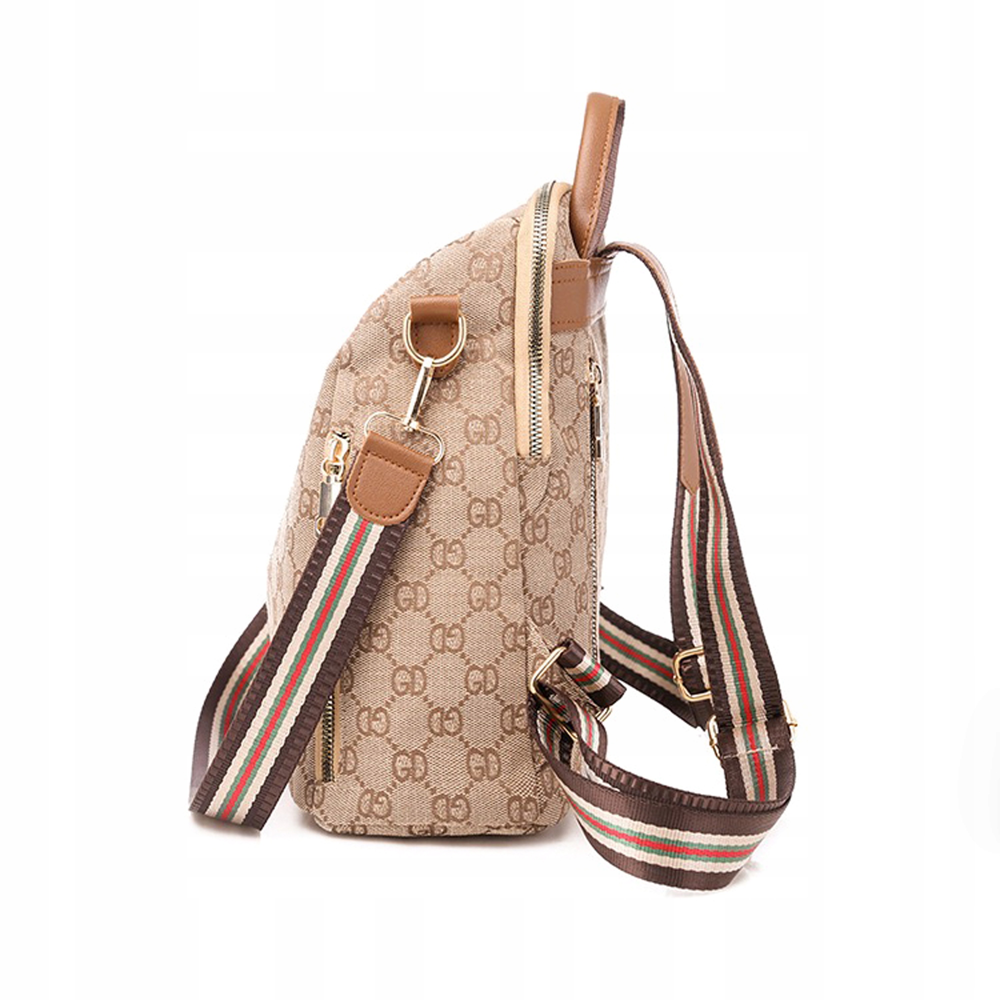 Plecak miejski damski 2w1 torebka ze wzorem brązowy elegancki Marka Little Angel