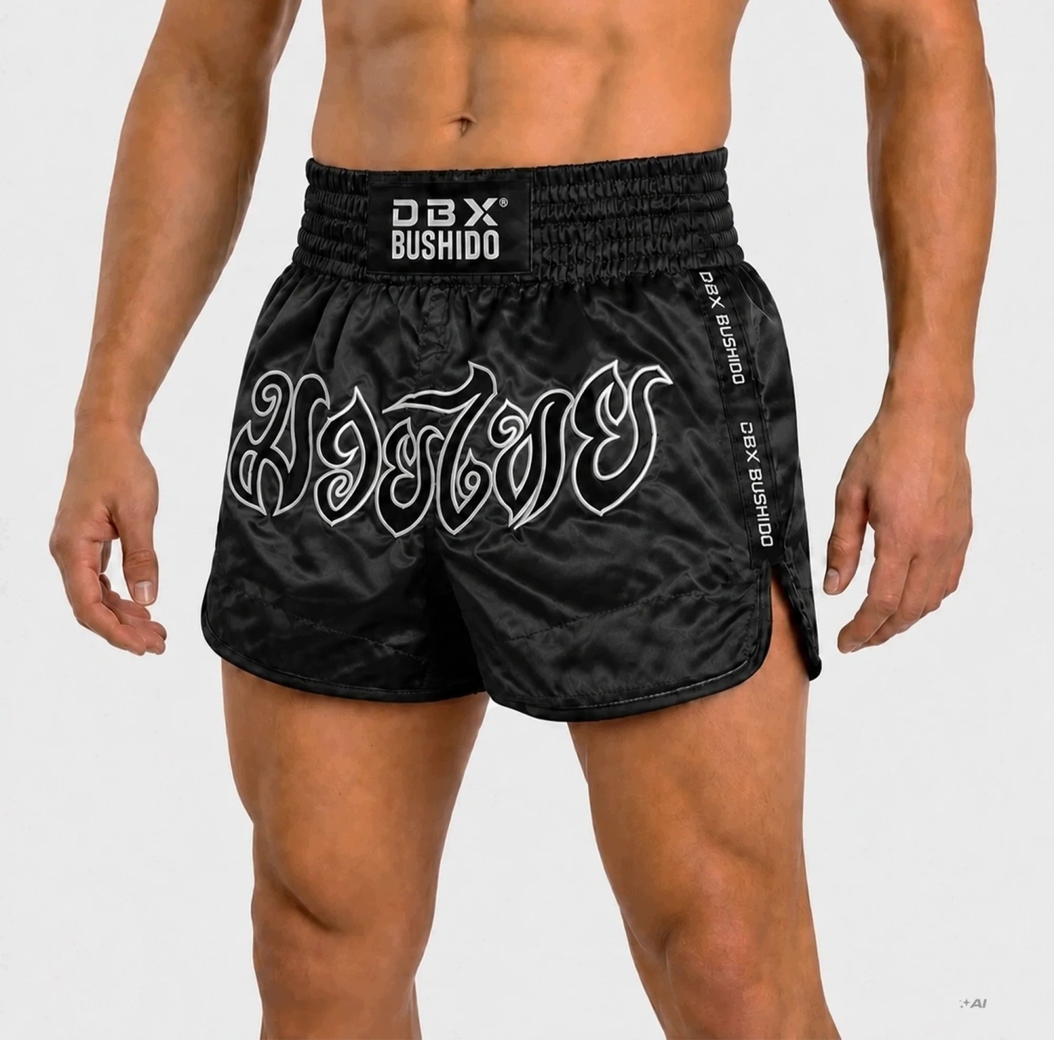 Spodenki do Muay Thai treningowe Tajskie czarne Combatwear Dbx Bushido L