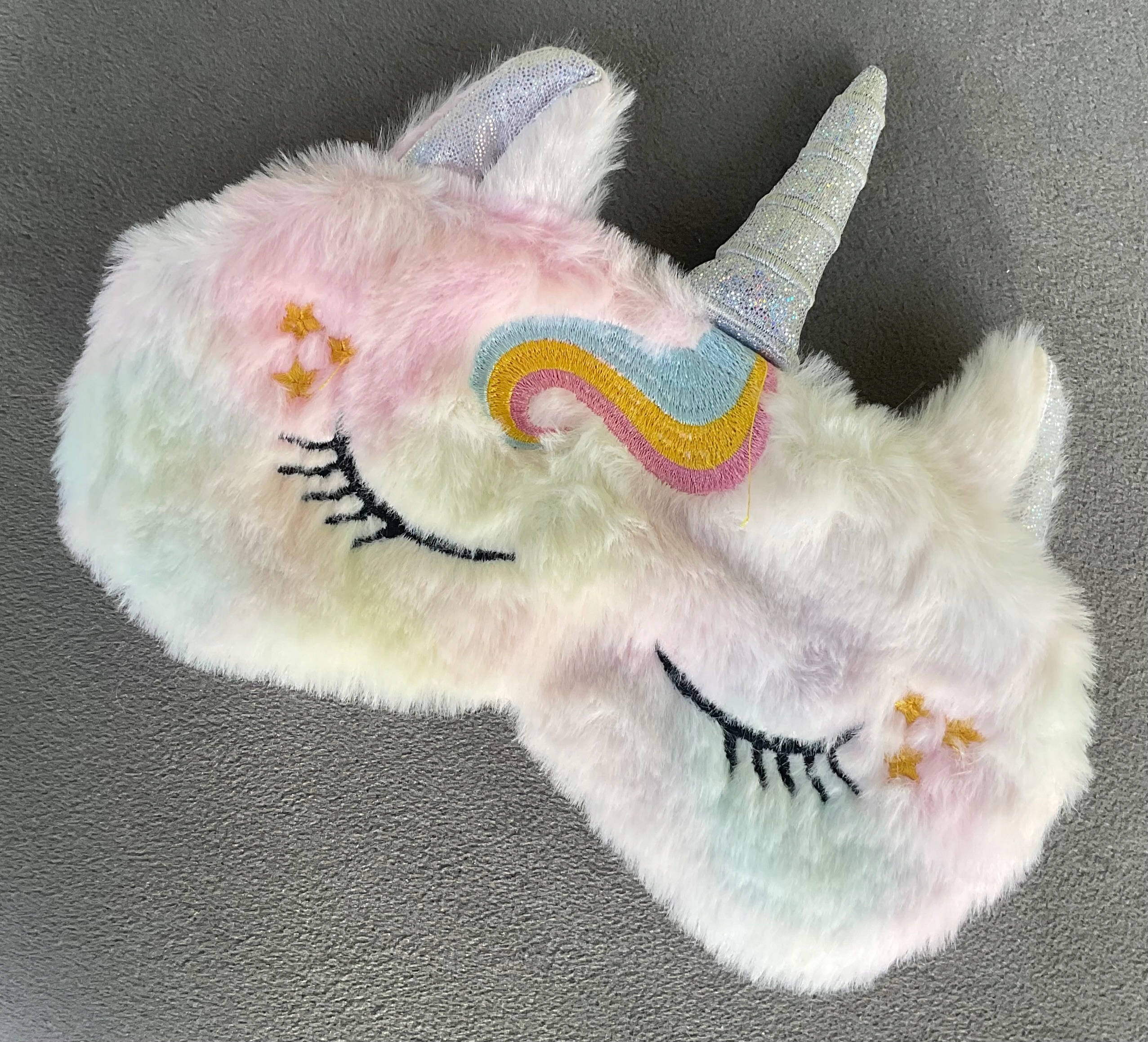 OPASKA NA OCZY MASKA DO SPANIA SNU RELAKSU JEDNOROŻEC RÓŻOWY PLUSZOWY Materiał dominujący poliester