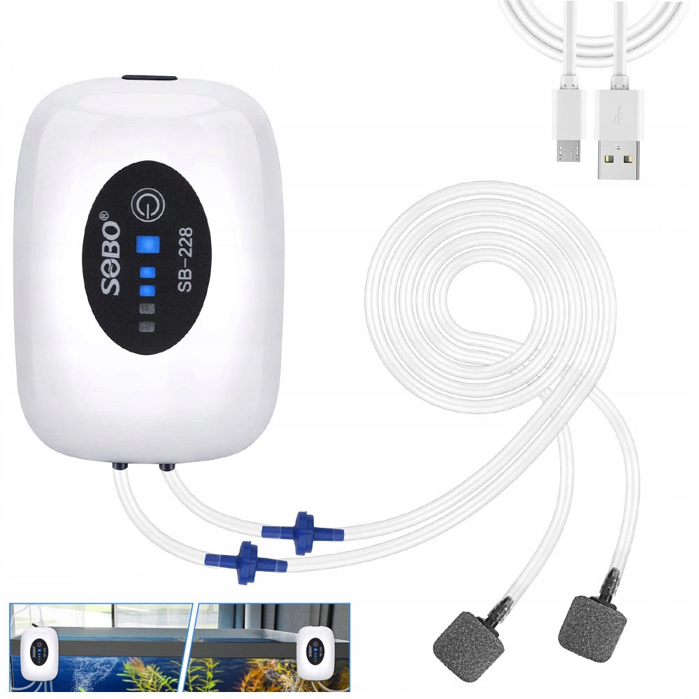 Přenosná Vzduchová Pumpa Pro Akvárium Aerator 4800 Mah Baterie