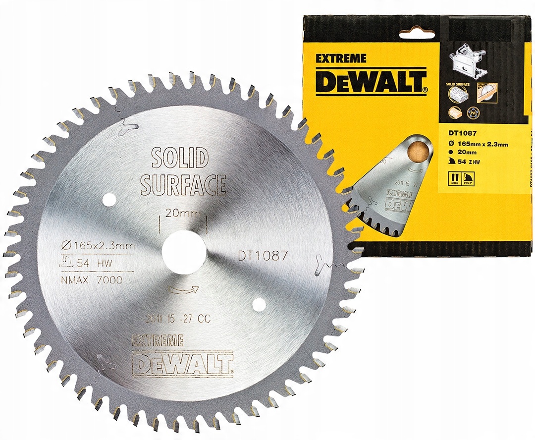 

DeWALT DT1087 tarcza piła drewna Mdf 165x20mm 54z