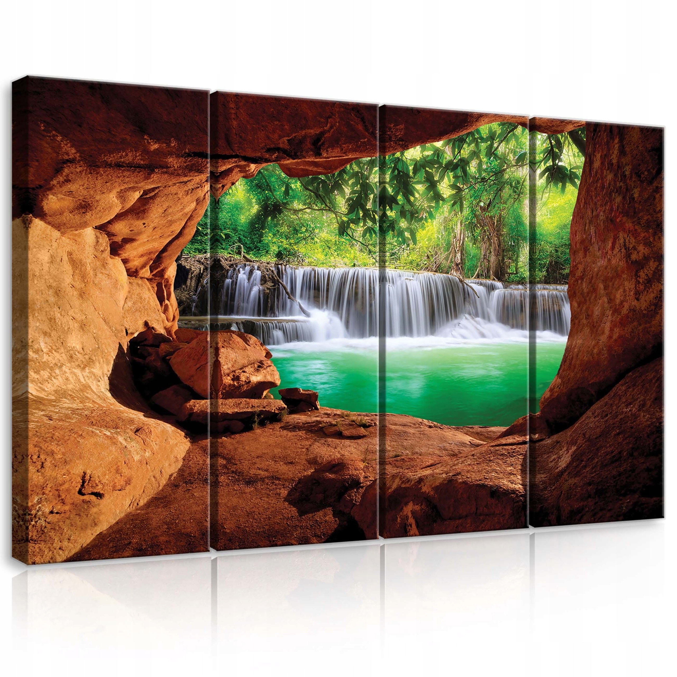 Obraz 120x80 Vodopád jaskyňa tropický les džungľa príroda pokoj