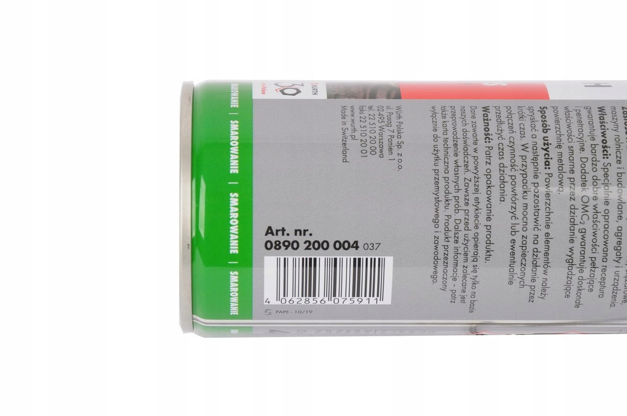 Odrdzewiacz Wurth Rost Off Plus 400 ml EAN (GTIN) 0071989834733
