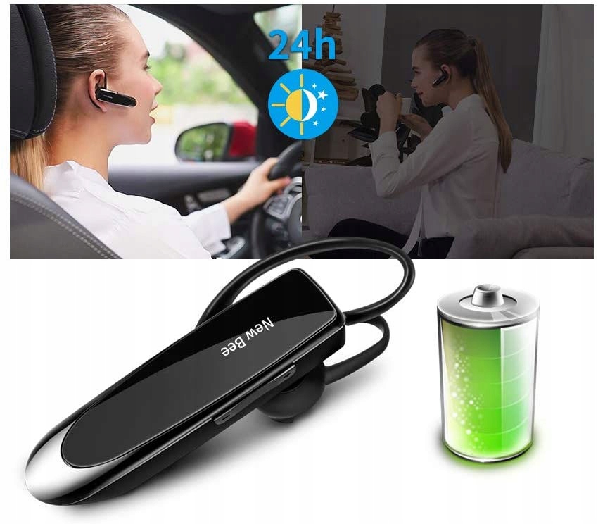 SŁUCHAWKA DO UCHA BLUETOOTH DLA KIEROWCY TIRA KURIERA DOSTAWCY LEKKA Marka New Bee