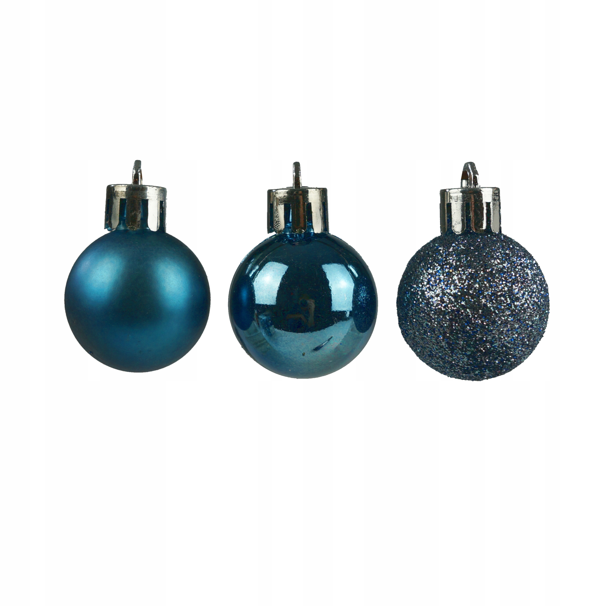 

Bombki choinkowe komplet 24 szt 3 cm niebieskie