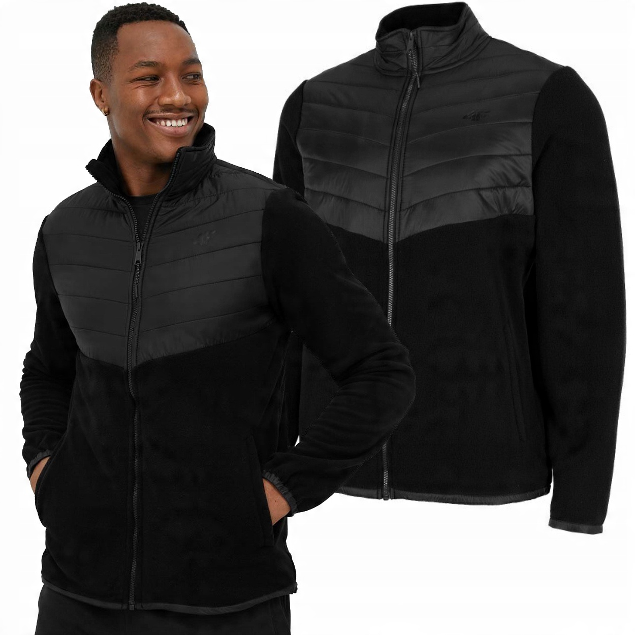 

Ciepły Męski Polar 4F Bluza PLM014A-20 czarny r.XL