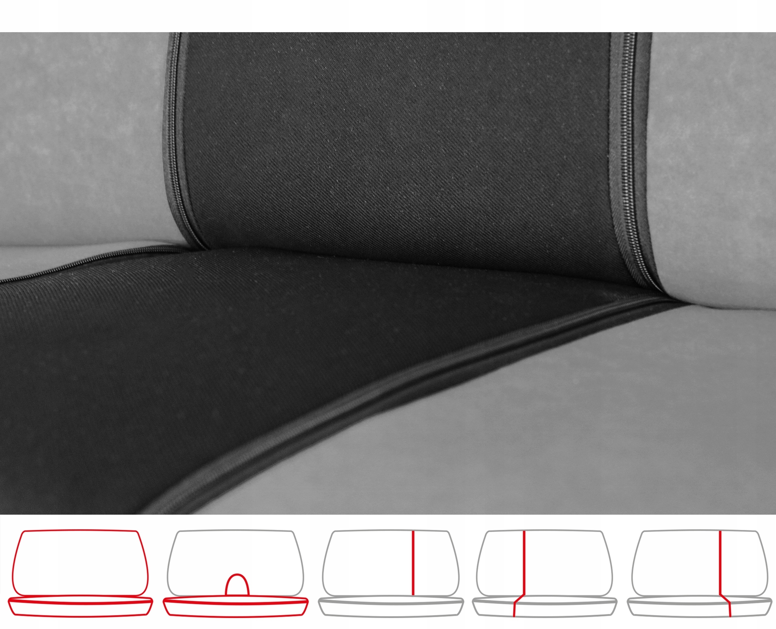 WELUROWE POKROWCE NA FOTELE SIEDZENIA SAMOCHODOWE Materiał welur