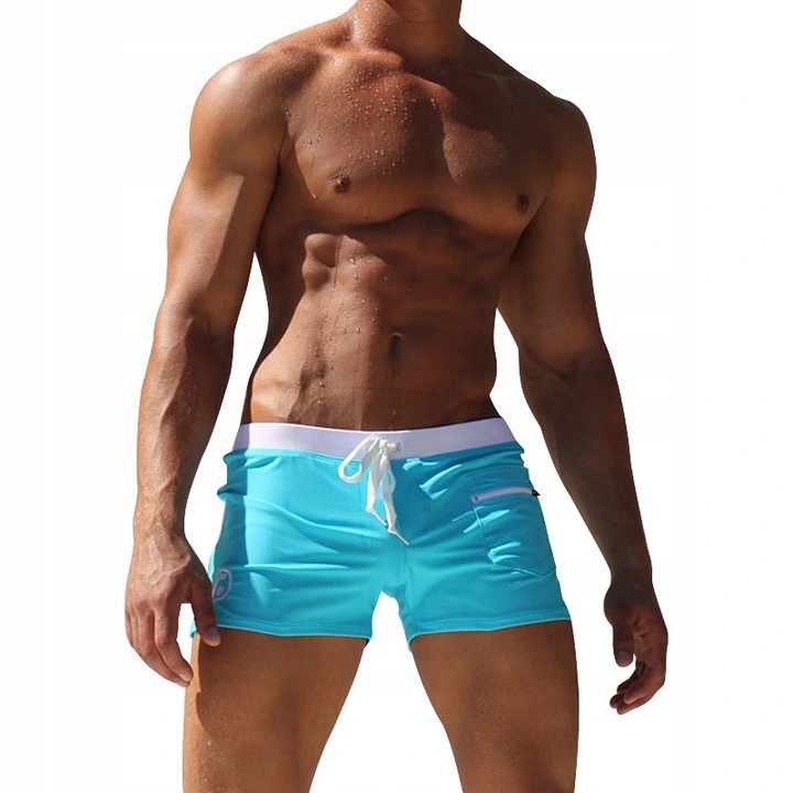 KĄPIELÓWKI MĘSKIE BOKSERKI SZORTY LAZUROWE - XXL