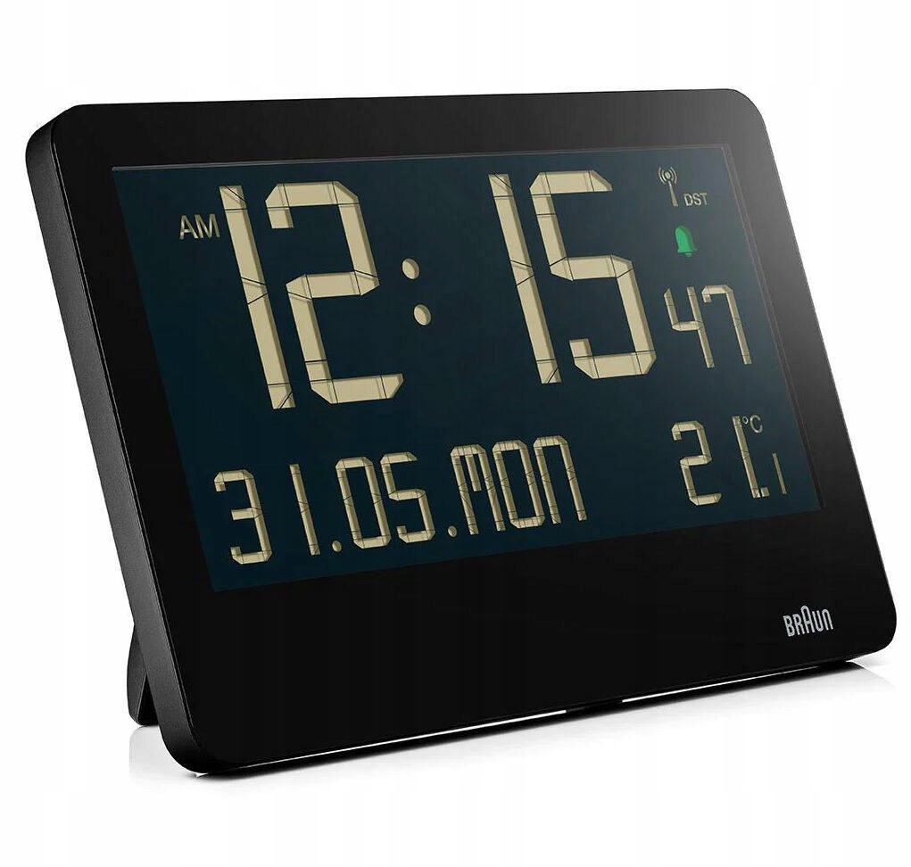 Čierny Budík Braun BC14B-RC DCF77 Alarm Budík Zdriemnutie Teplota