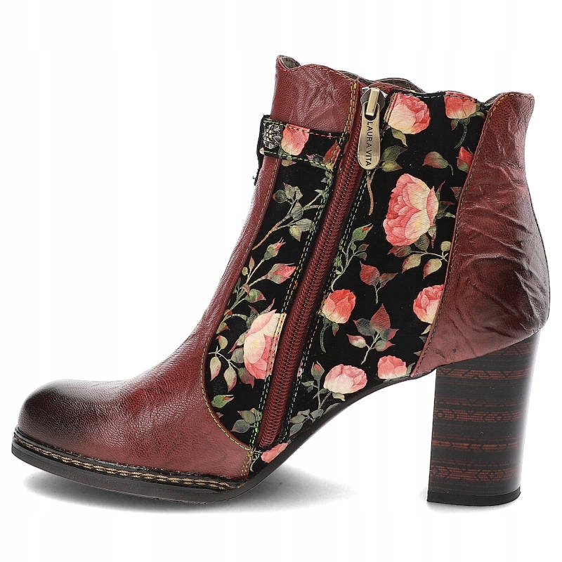 Czerwone Botki Laura Vita Eleganckie Buty Rozmiar 38