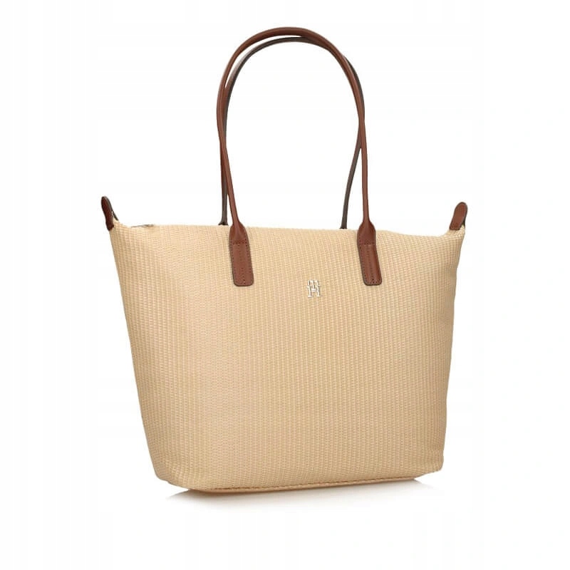 Dámská kabelka Tommy Hilfiger AW0AW18528 0F4 Popette Tote Raffia žlutá