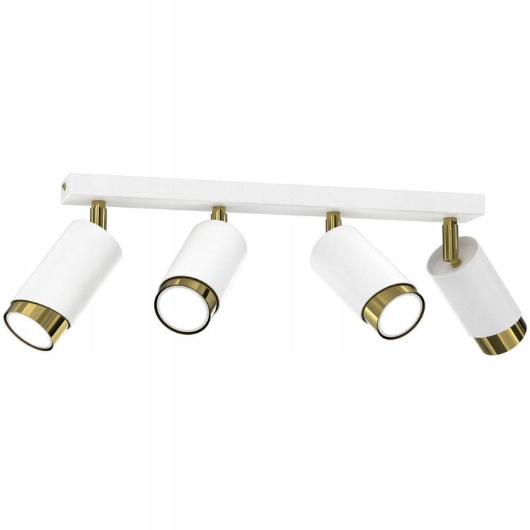 Lampa Aurora Luxe Gold Biela Moderná Led Stropná Tuba Do Obývačky 4xGU10