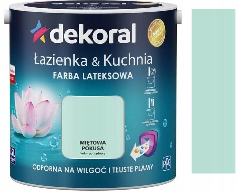 Farba Dekoral Łazienka I Kuchnia Miętowa Pokusa 2,5L