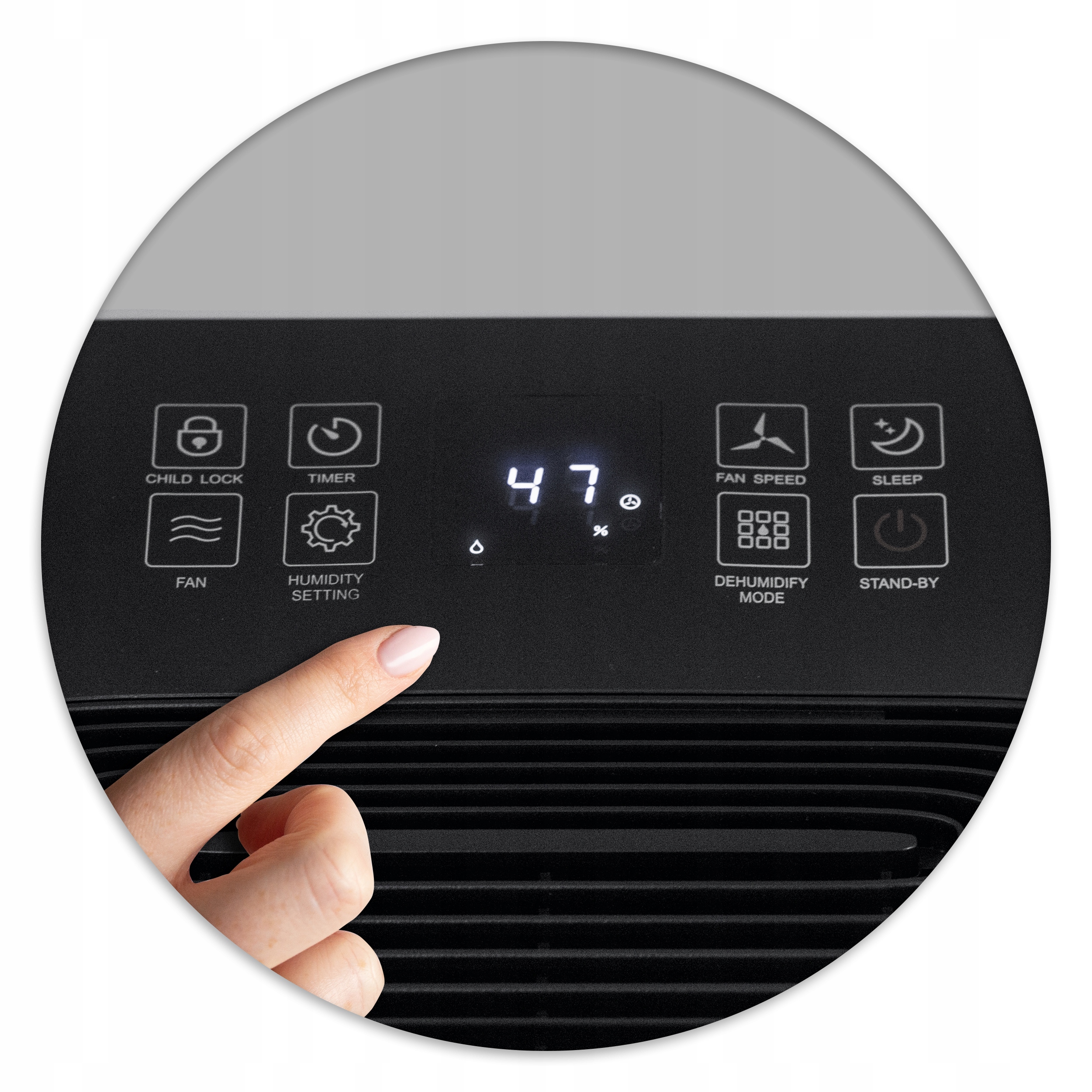 OSUSZACZ POWIETRZA POCHŁANIACZ WILGOCI 20L/24H LED Poziom hałasu 48 dB