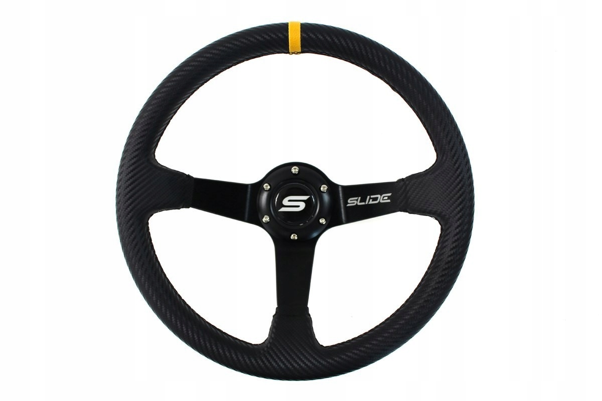 Руль слайд 350 мм смещение: 80 мм углерода желтый S
