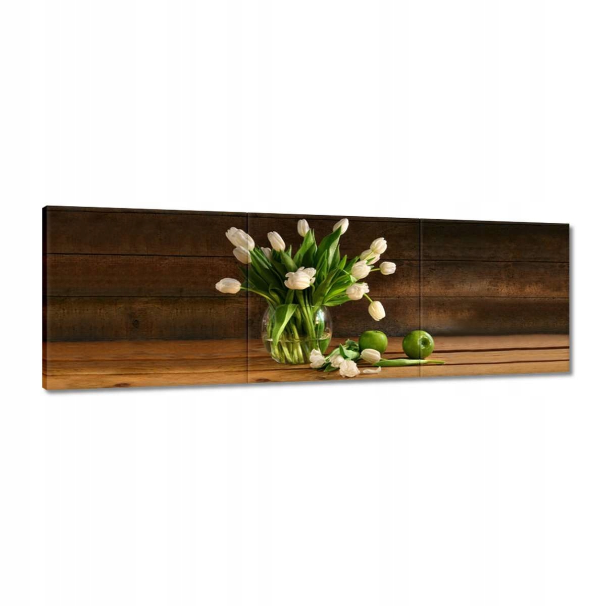 Obrazy 150x50 Bílé tulipány ve váze