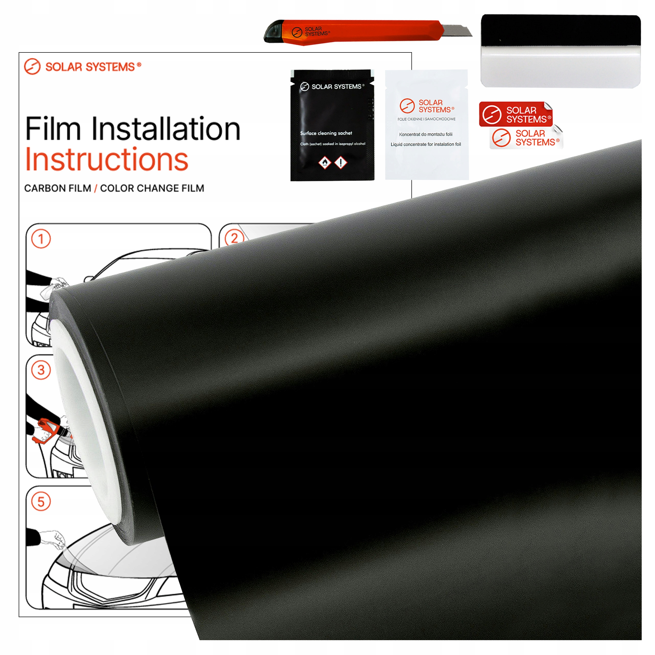 Fólie Automobilová Dýha do auta Změna barvy Černá Matná 152x300 cm