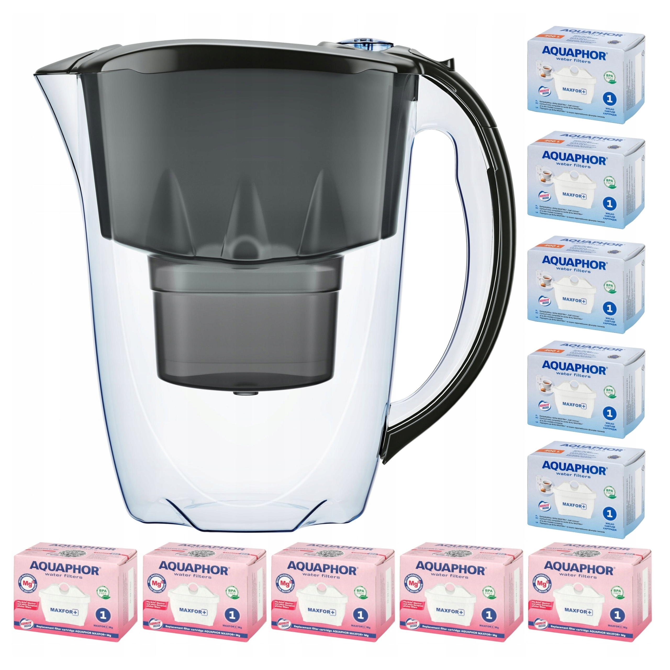 Filtrační konvice Aquaphor Amethyst 2,8 l 10 náplní (5 5 mg), černá