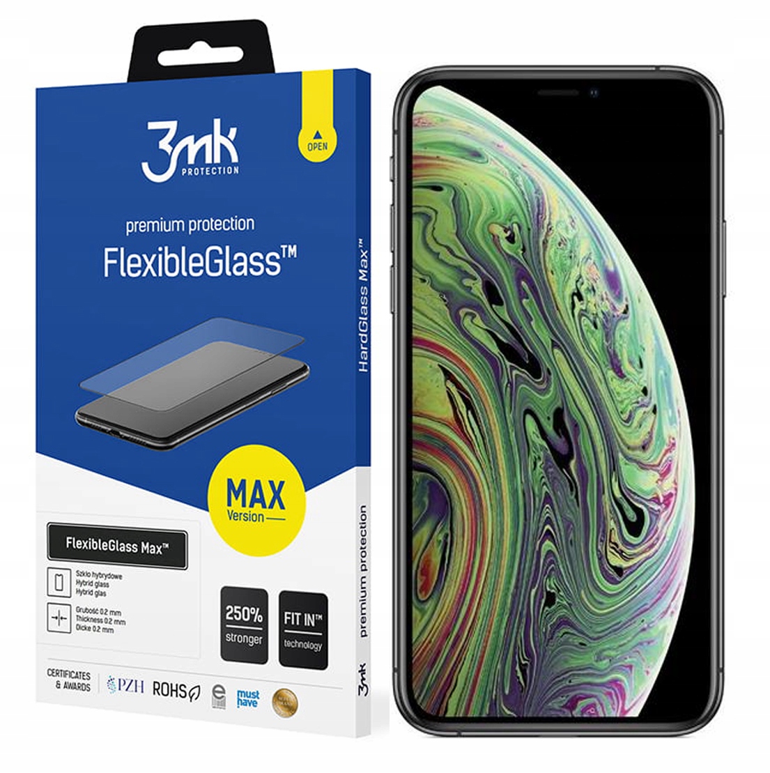 

Szkło FlexibleGlass Max 3MK do iPhone Xs Black
