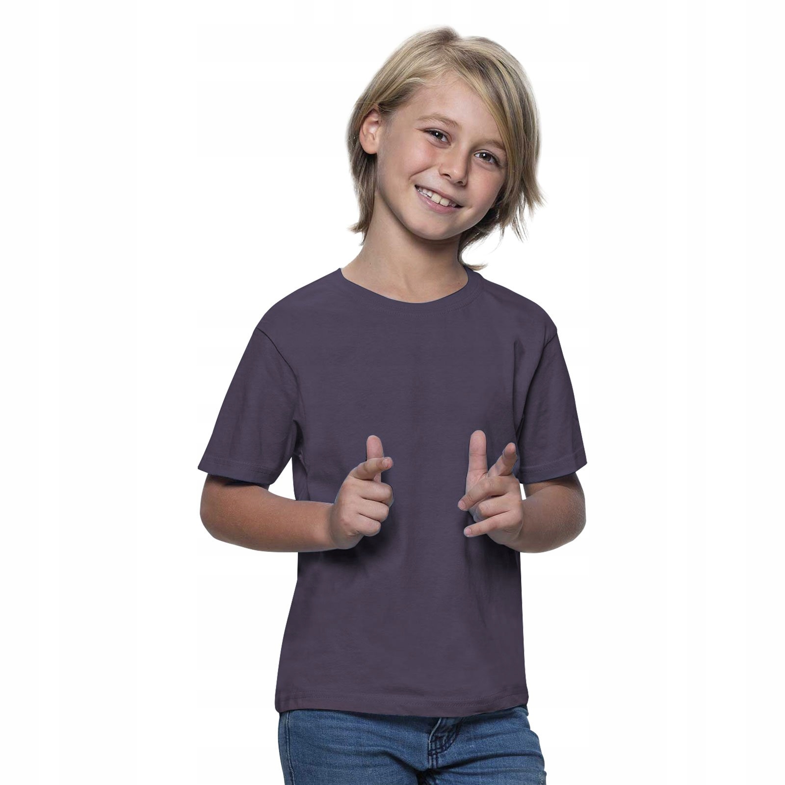 

Bawełniany gładki t shirt dziecięcy Jhk Klasyk 134