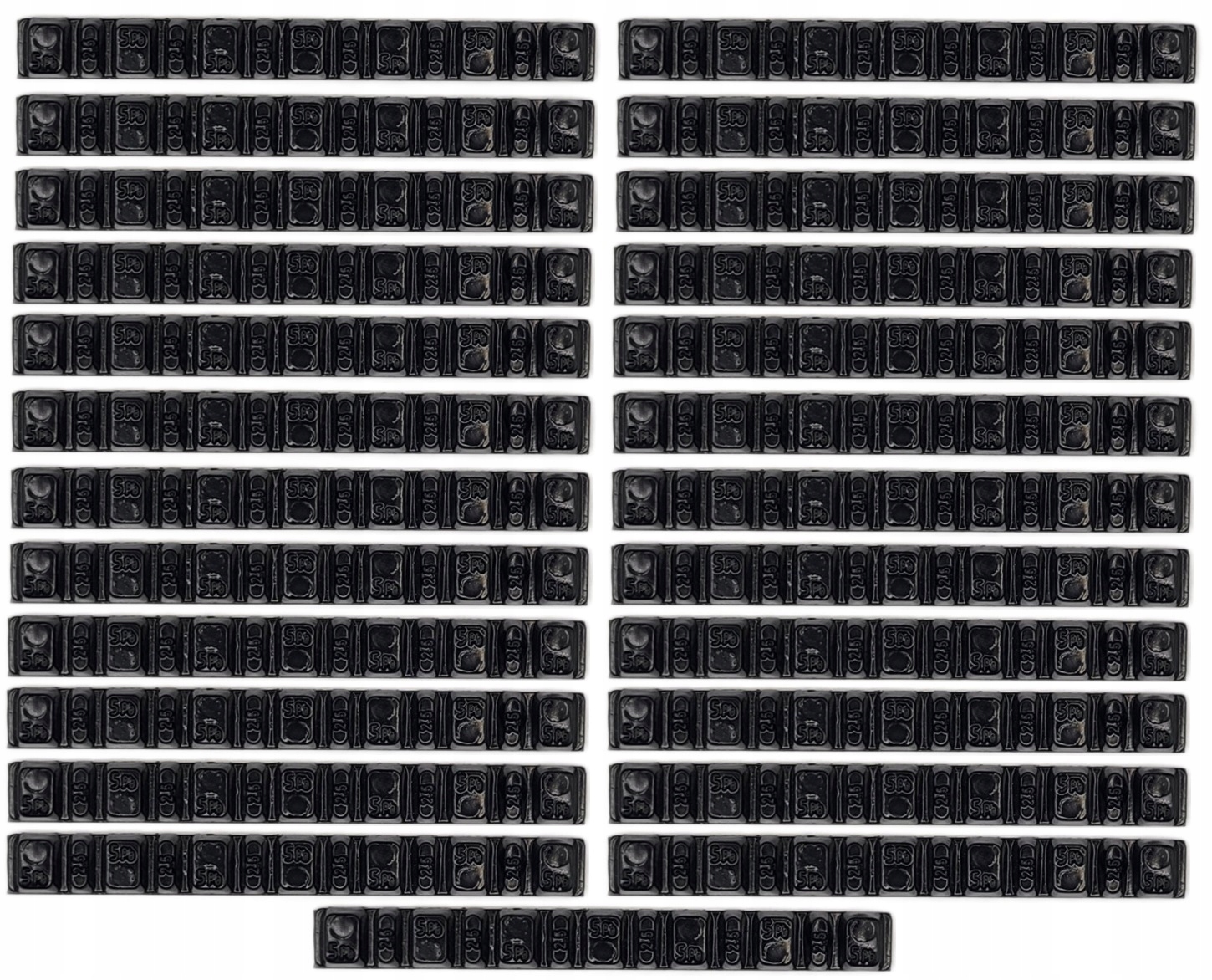 Lepená závaží 2,5g+5g olovo Černá 50g na ráfky motocyklových skútrů 25x