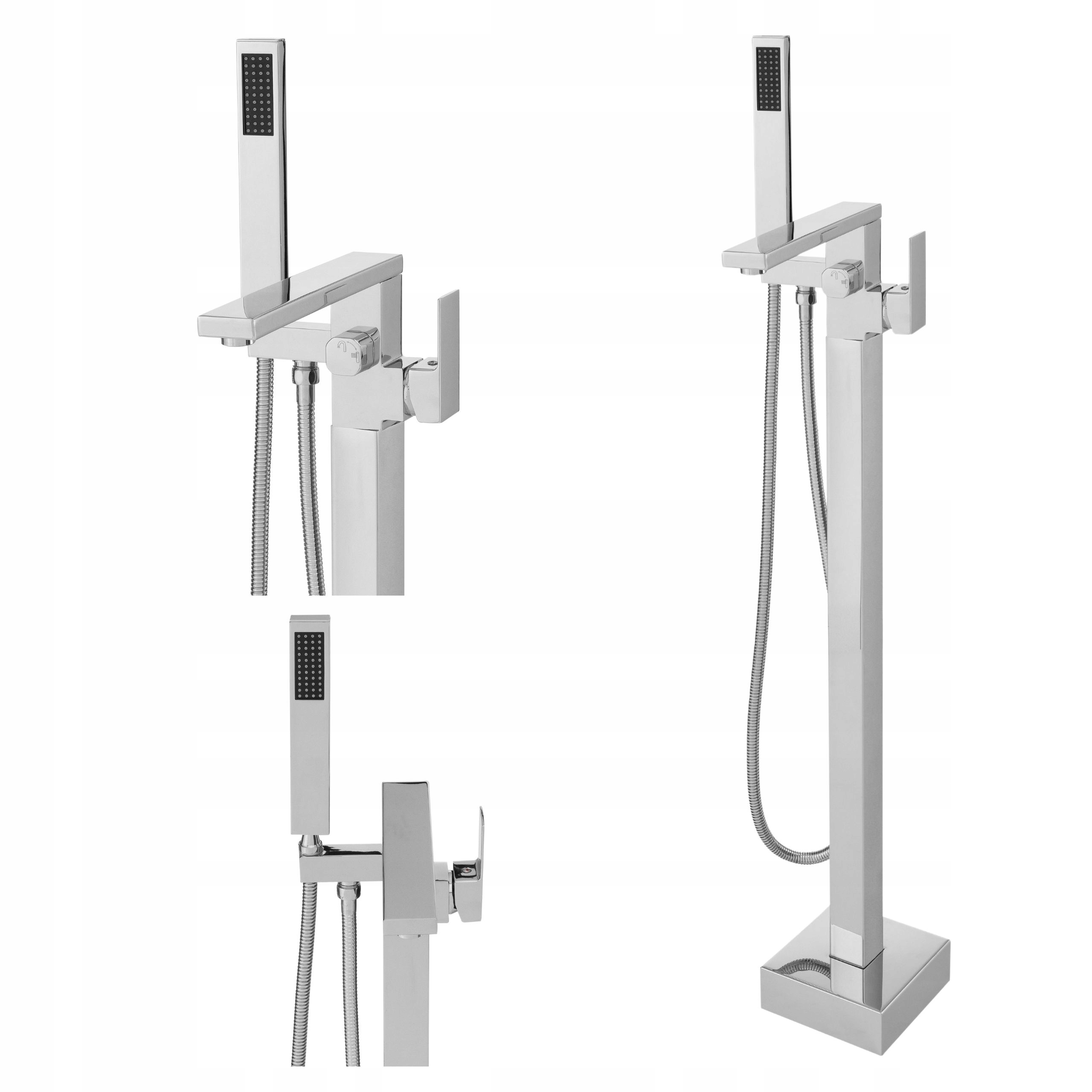 Volně Stojící Podlahová Vanová Baterie Cubo, Chrom