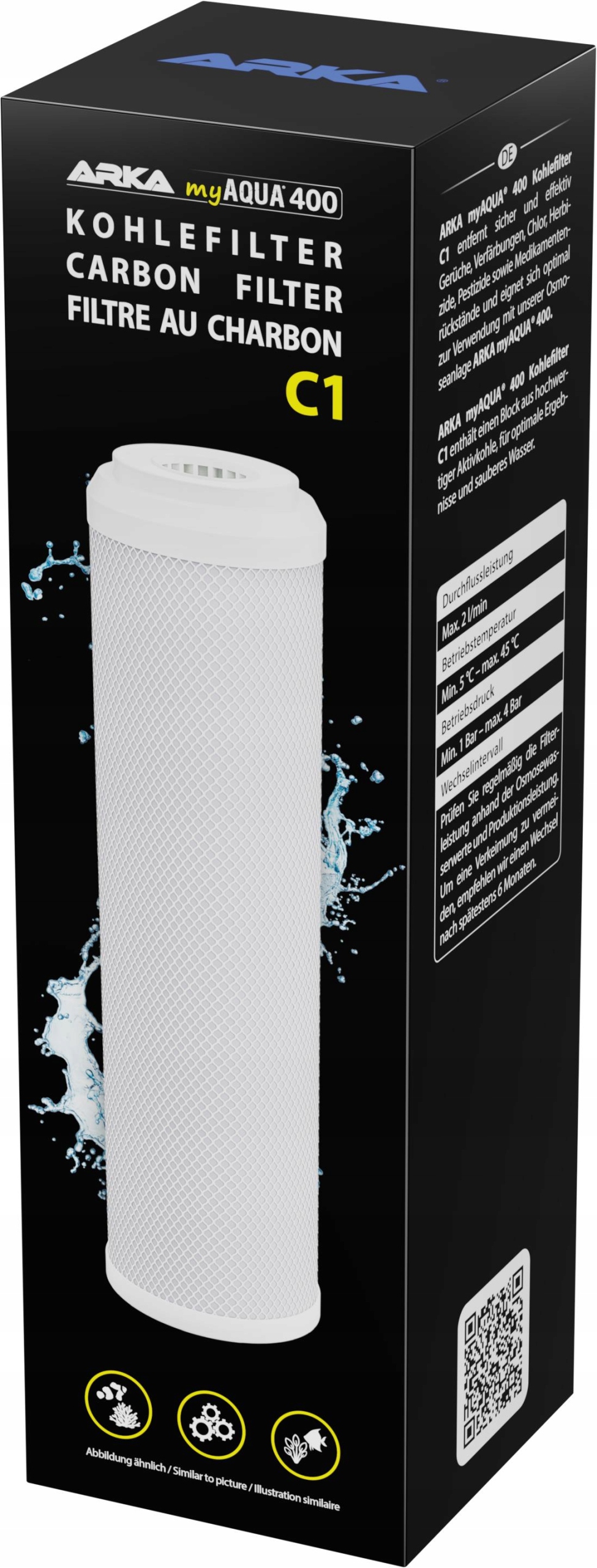 Uhlíková Vložka C1 Pro Filtr Reverzní Osmózy Ro 400L/24H, Náhradní
