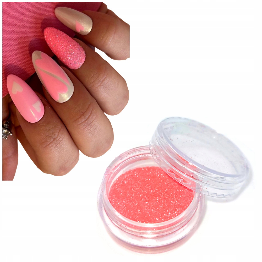 PYŁEK DO ZDOBIENIA PAZNOKCI SUGAR EFFECT PASTELOWY KORALOWY RÓŻ