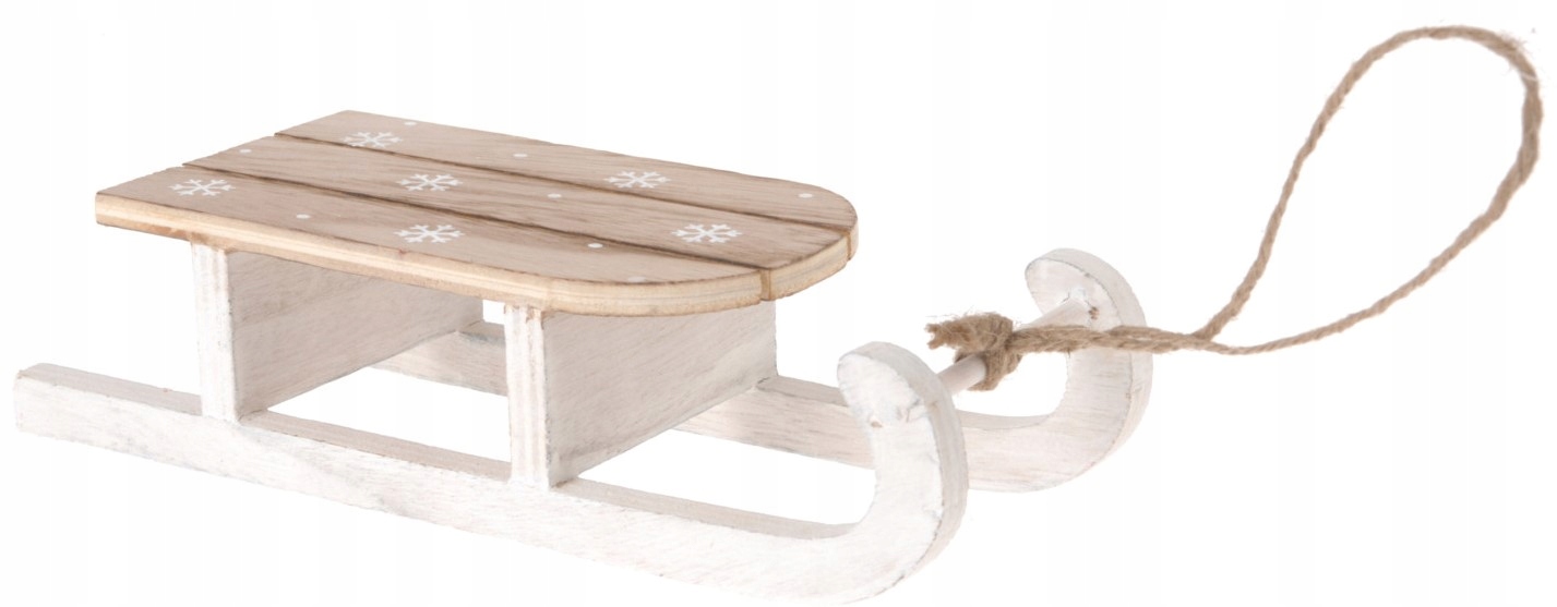 

Figura Zawieszka Ozdoba Sanki Naturalne Drewno 508