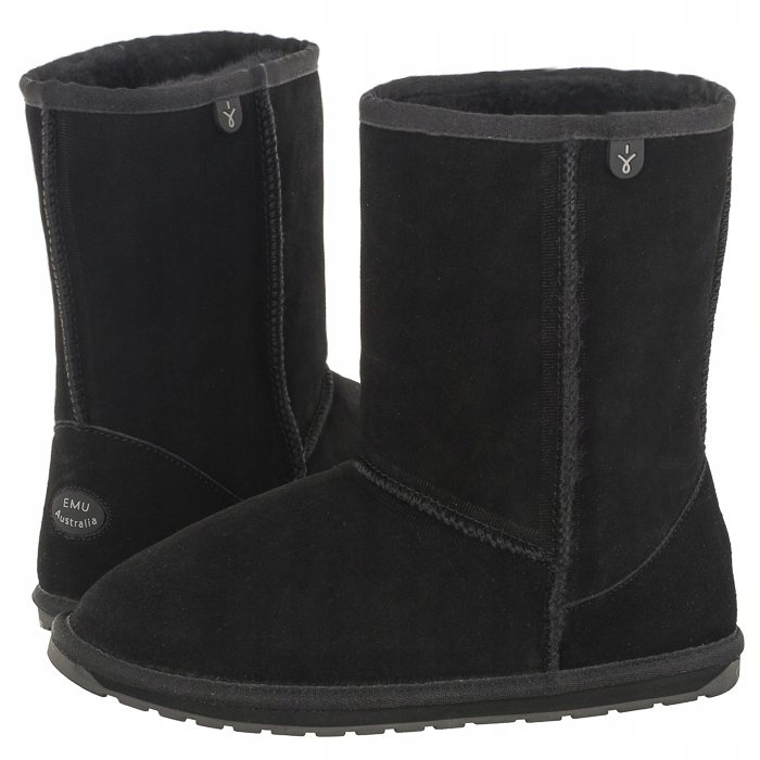 Zimní kozačky pro děti Emu Wallaby Lo Teens Wr Black T10102