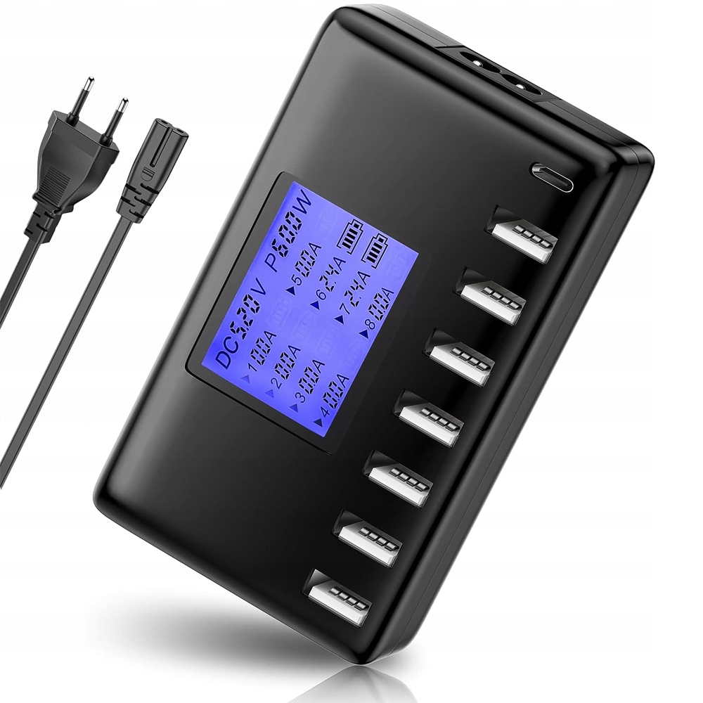 Hub Usb Aktywny Adapter Rozdzielacz 8 Portów 1×USB-C 7×USB-A 60W