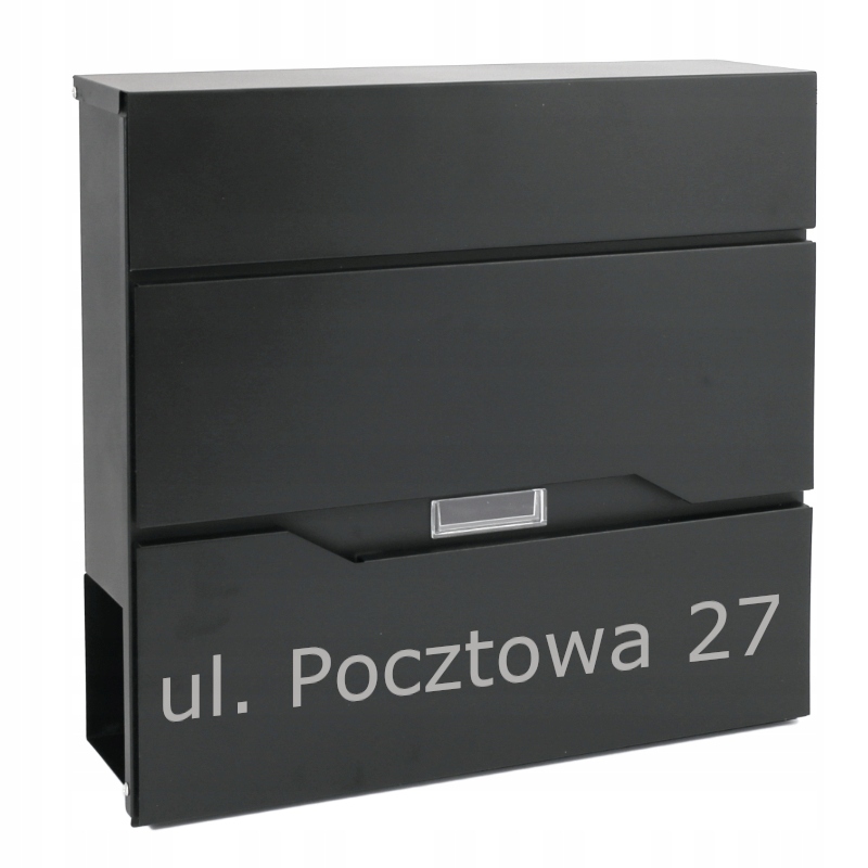 

Skrzynka Na Listy Nowoczesna Numer Napis Czarna